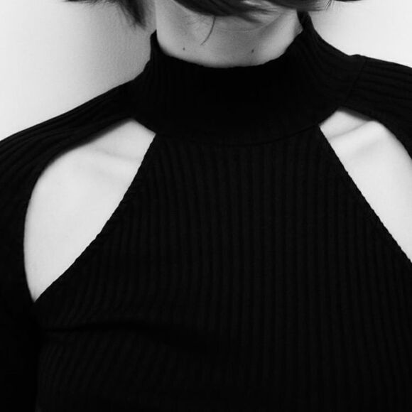 Zara Rib Knit Dress With Cut Outs New - Picture 9 of 10